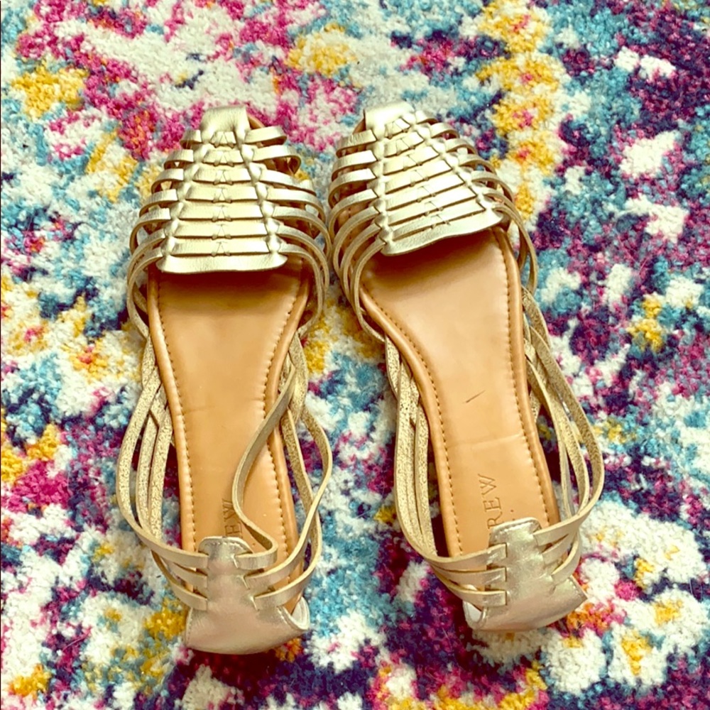 Gold huarache sandals by J. Crew Factory